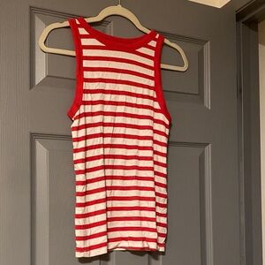 A New Day Red and White Striped Top Christmas size large